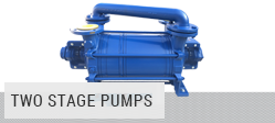 Two-stage liquid ring vacuum pumps